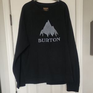 Burton Black Crewneck Sweater with Silver Mountain Logo